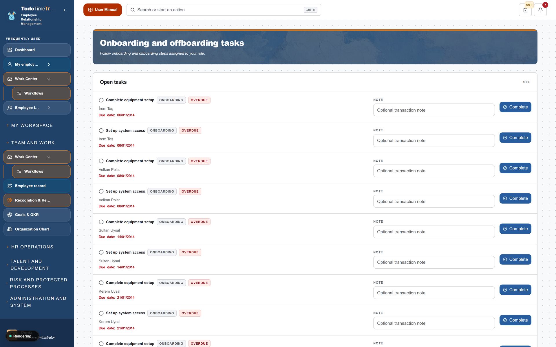 checklists screenshot